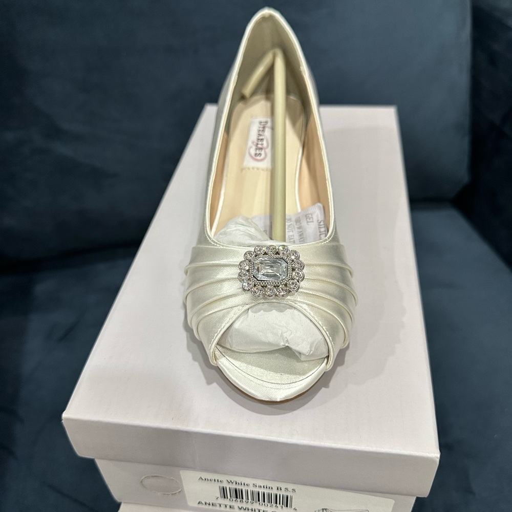 Benjamin Walk White Heels with Crystal Embellishment